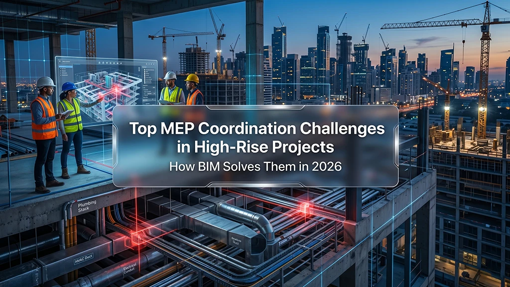 Top 7 MEP Coordination Challenges in High-Rise Projects in 2026  (and How BIM Fixes Them)