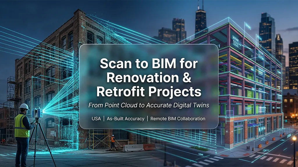 Scan to BIM process for retrofit projects in USA